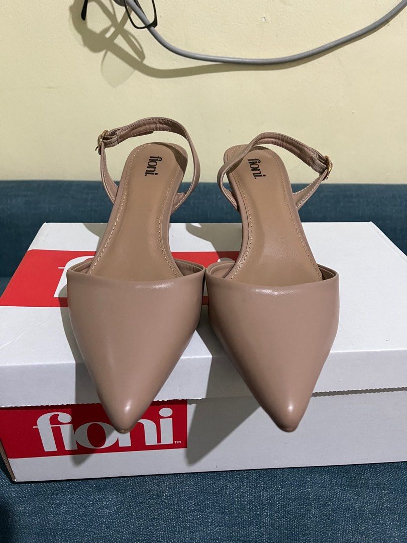 Fioni Luna Nude Slingback Kitten Heels Women S Fashion Footwear