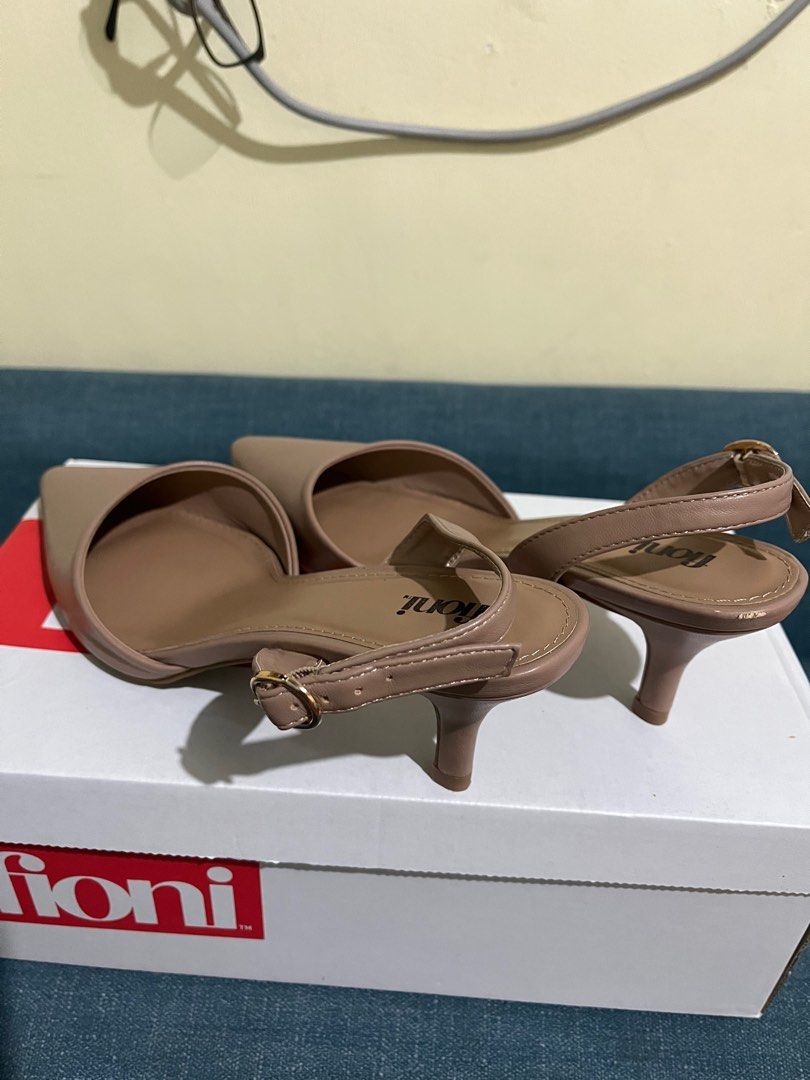 Fioni Luna Nude Slingback Kitten Heels Women S Fashion Footwear