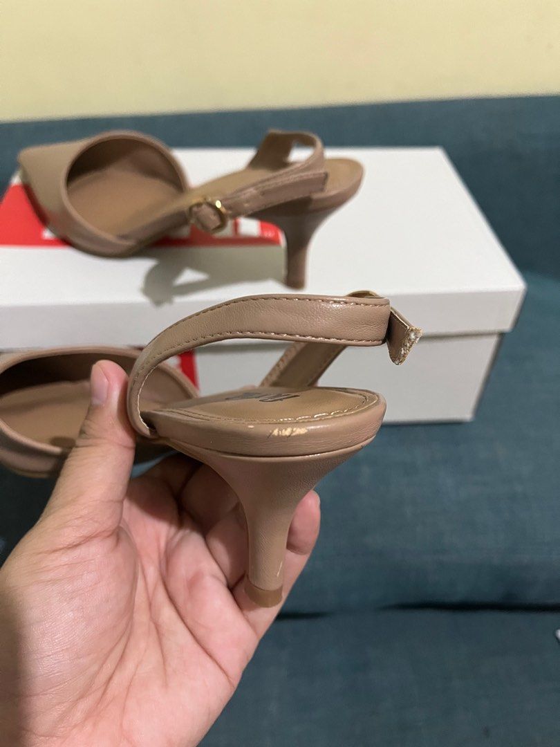 Fioni Luna Nude Slingback Kitten Heels Women S Fashion Footwear