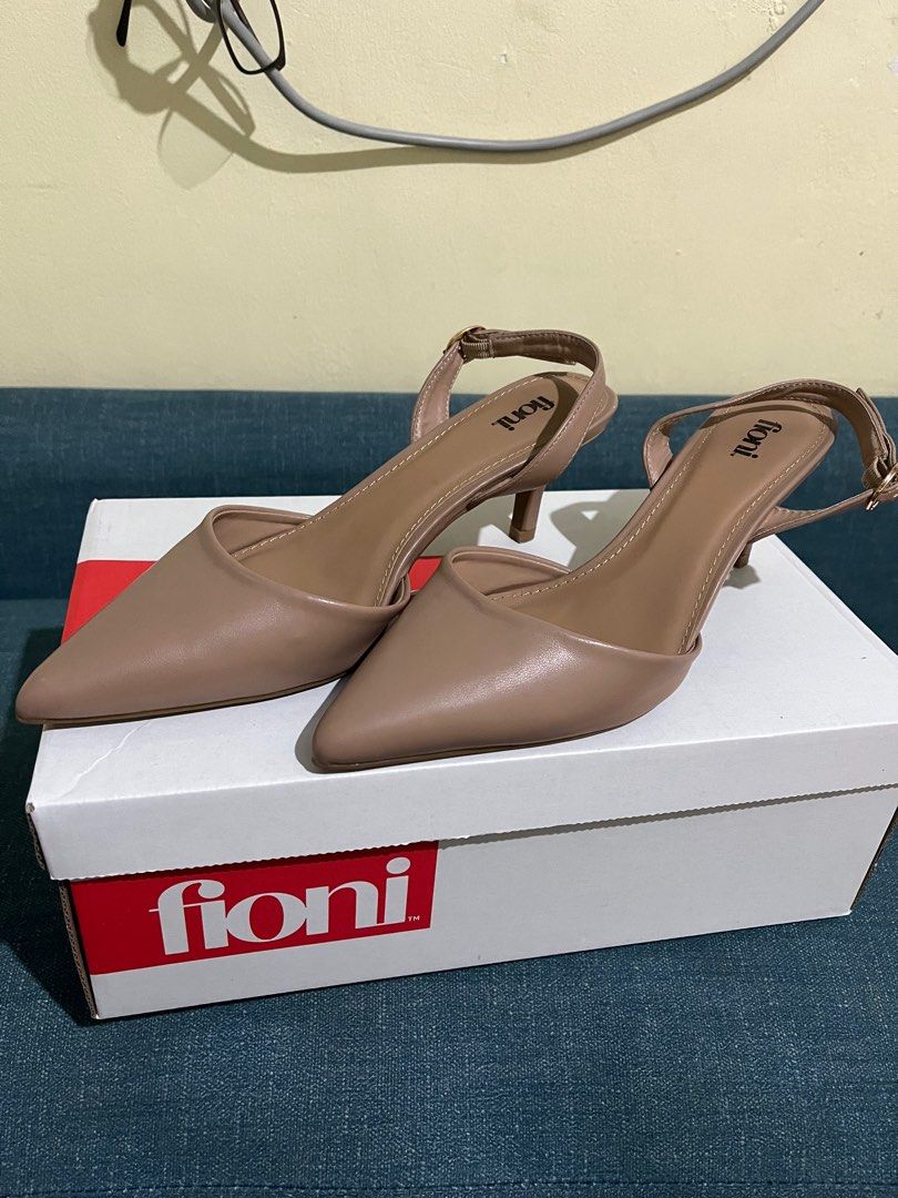 Fioni Luna Nude Slingback Kitten Heels Women S Fashion Footwear