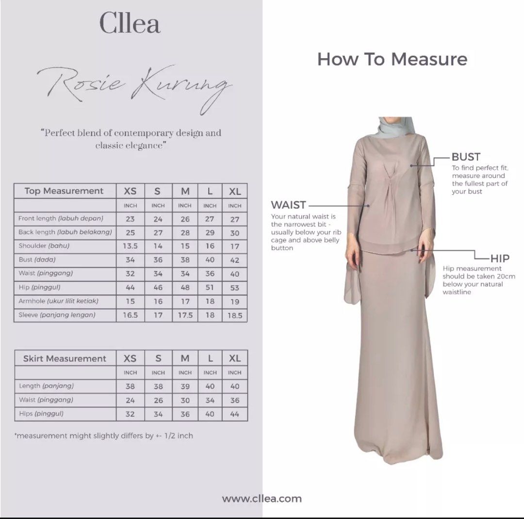 Cllea Co Rosie Kurung In Nude Women S Fashion Muslimah Fashion Baju