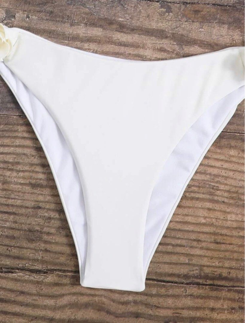 Floral Appliques Halter Triangle Bikini Swimsuit Women S Fashion