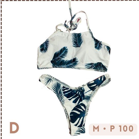 New Shein Swimwear With Ziplock New Halter White Bikini Tropica On