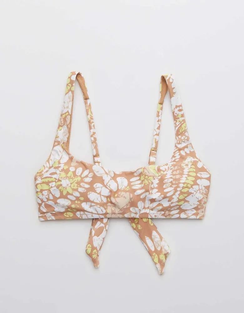 Reject Aerie Tie Back Scoop Bikini Top Sand On Carousell