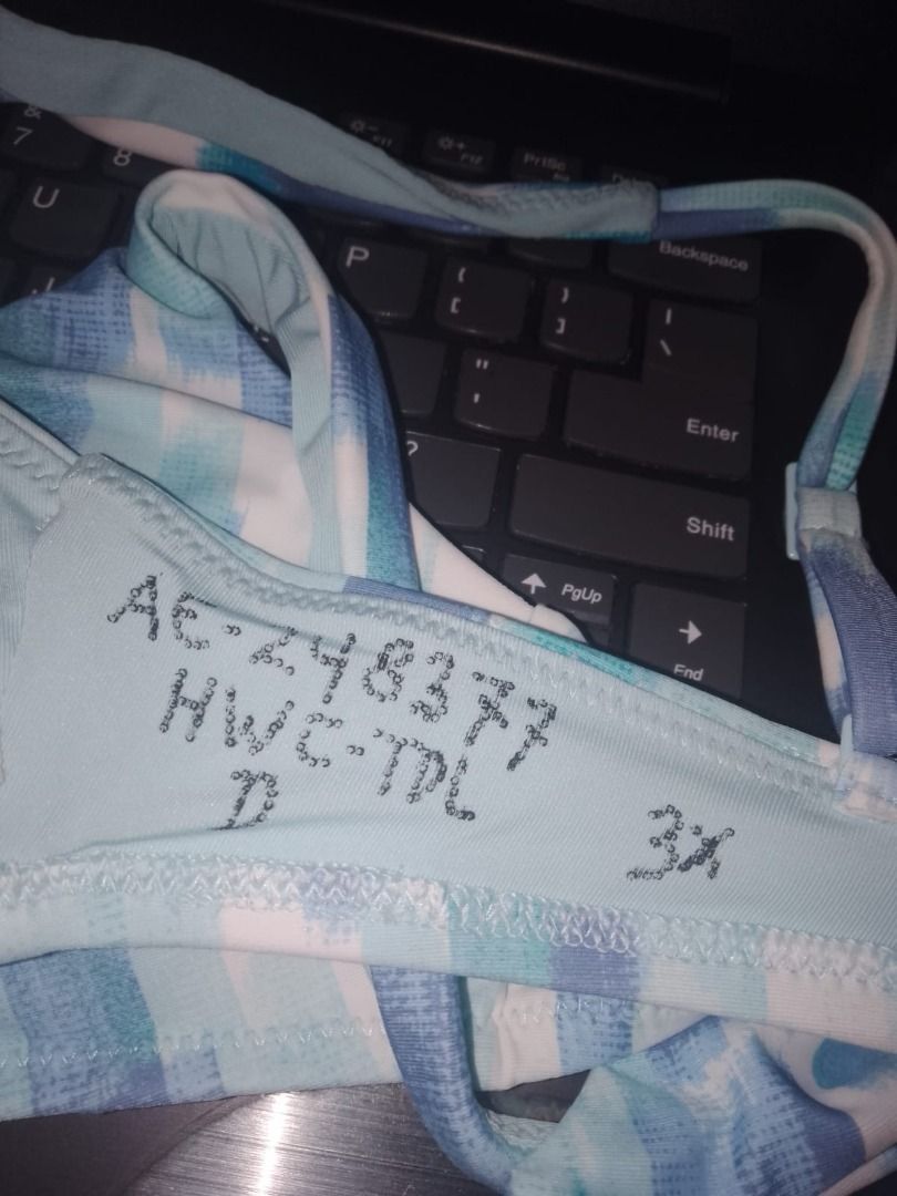 Reject Aerie Tie Back Scoop Bikini Top Blue Mint Fesyen Wanita