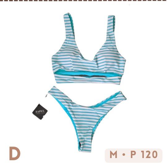 Striped Bikini New Shein Swimwear With Ziplock And Protective Women S