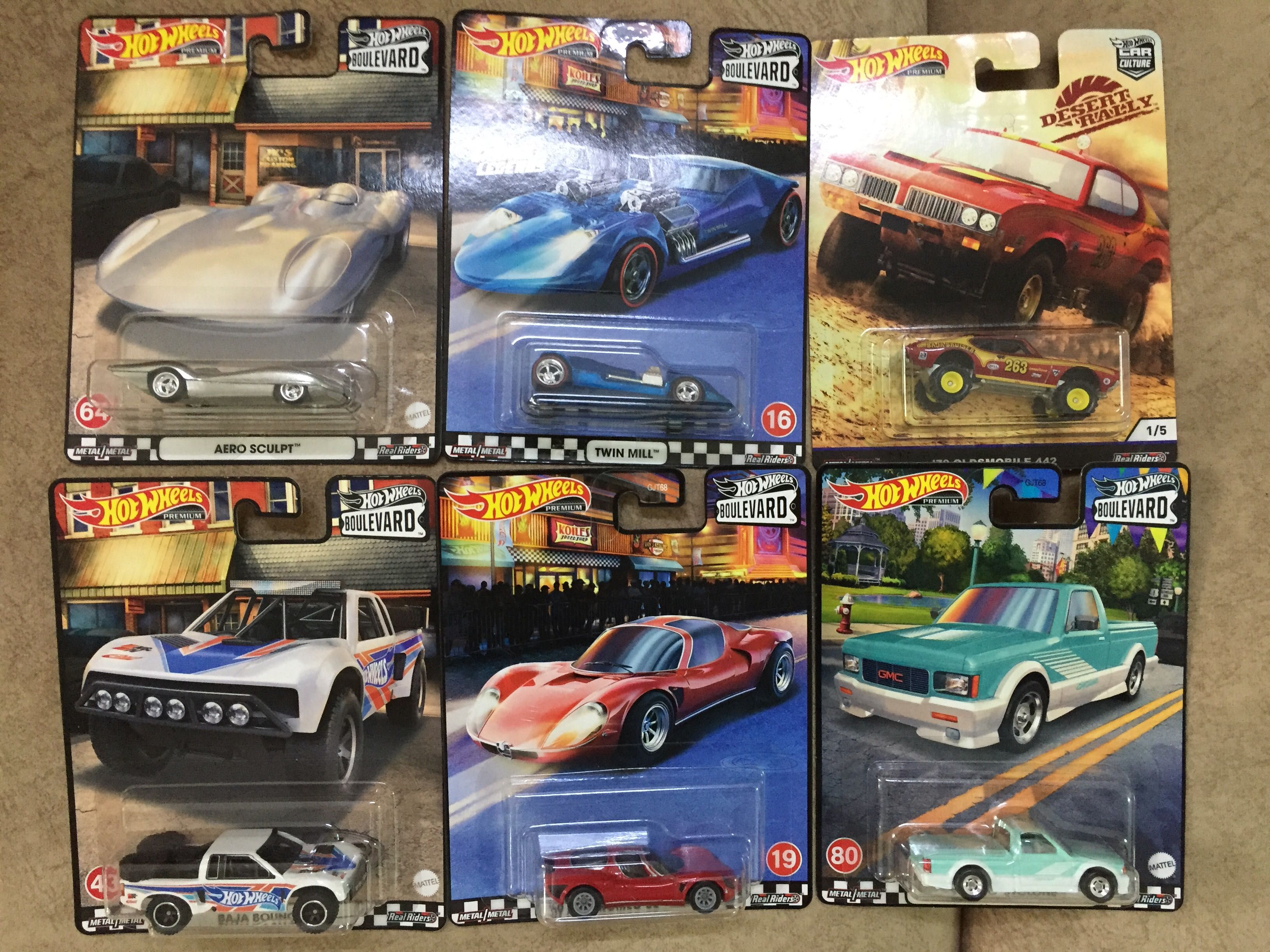 Hot Wheels Car Culture Boulevard Mix Aero Sculpt Baja Bouncer Twin Mill