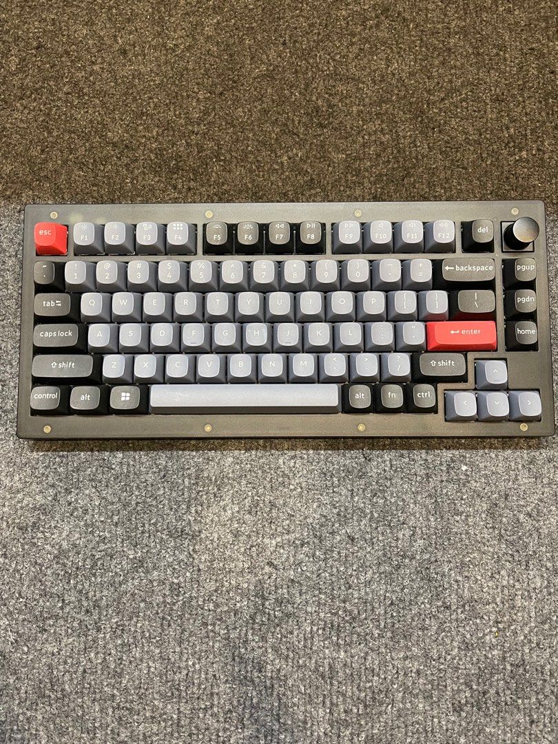 Keychron V Hot Swappable Mechanical Keyboard Knob Frosted Black Version Modded Computers