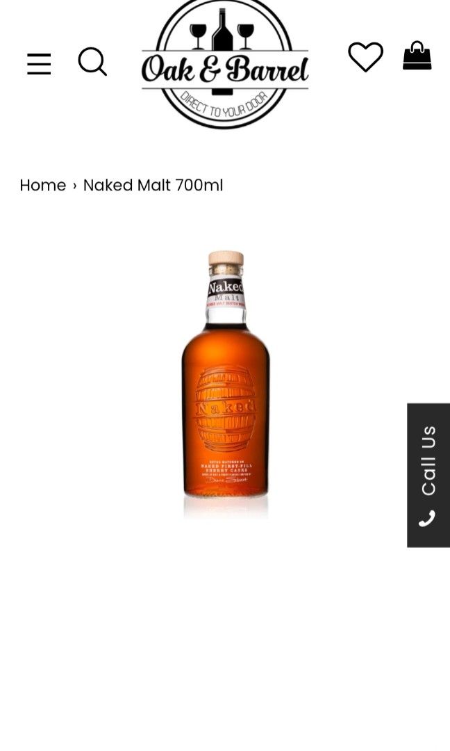 Naked Malt L Duty Free Bottle Whiskey Malt Food Drinks Alcoholic