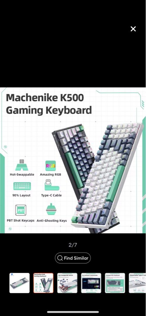 Machenike K Mechanical Keyboard Rgb Backlit Hot Swappable Wired Keyboard Layout Keys