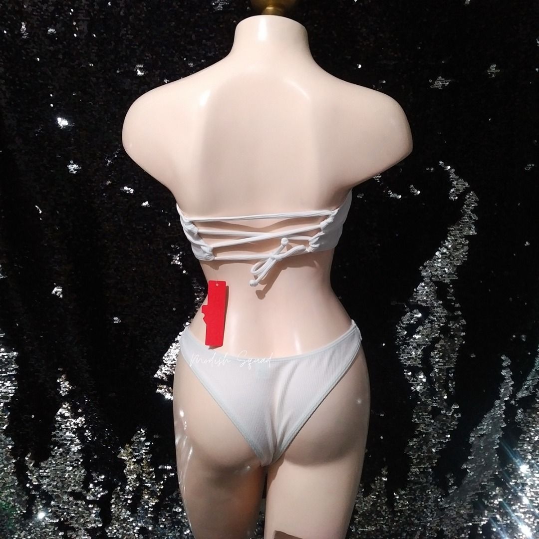 Bnew White Bikini Set Pc Bikini White Bandeau Skimpy Swimsuit Tube Swimsuit Medium Swimsuit
