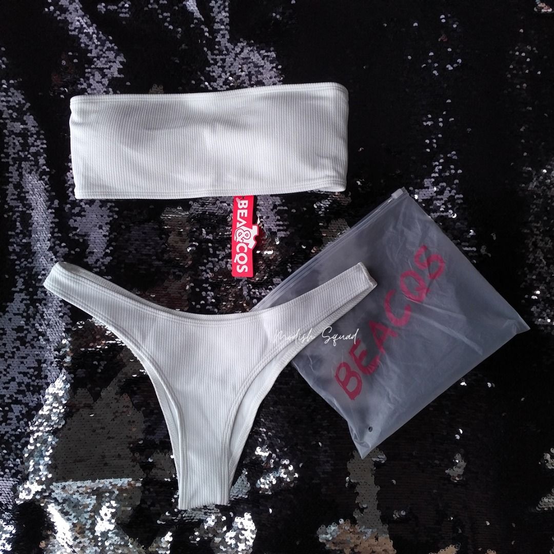 Bnew White Bikini Set Pc Bikini White Bandeau Skimpy Swimsuit Tube