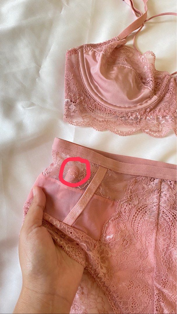 Sexy Lingerie Set Bra Lace Panty Renda Premium Nude Soft Pink Fesyen