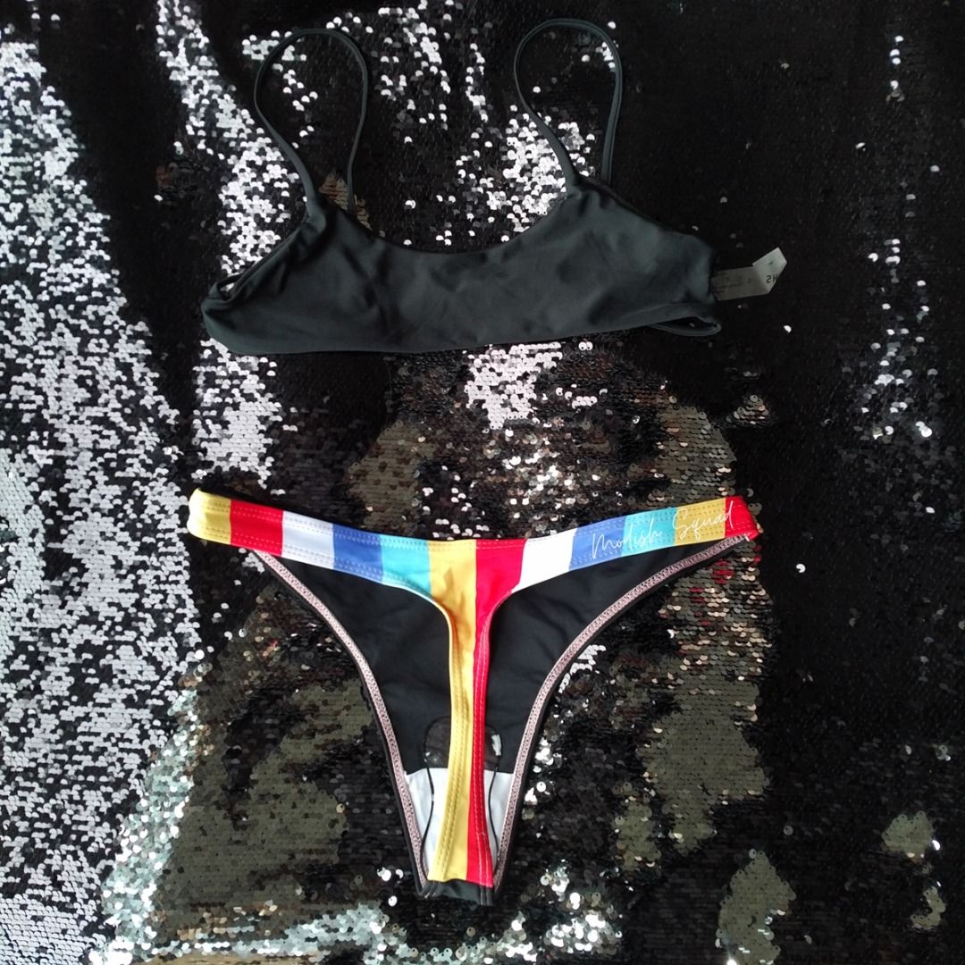 Bnew Shein Bikini Shein Swimsuit Shein Thong Bikini Pride Swimsuit Black Bikini Black Skimpy