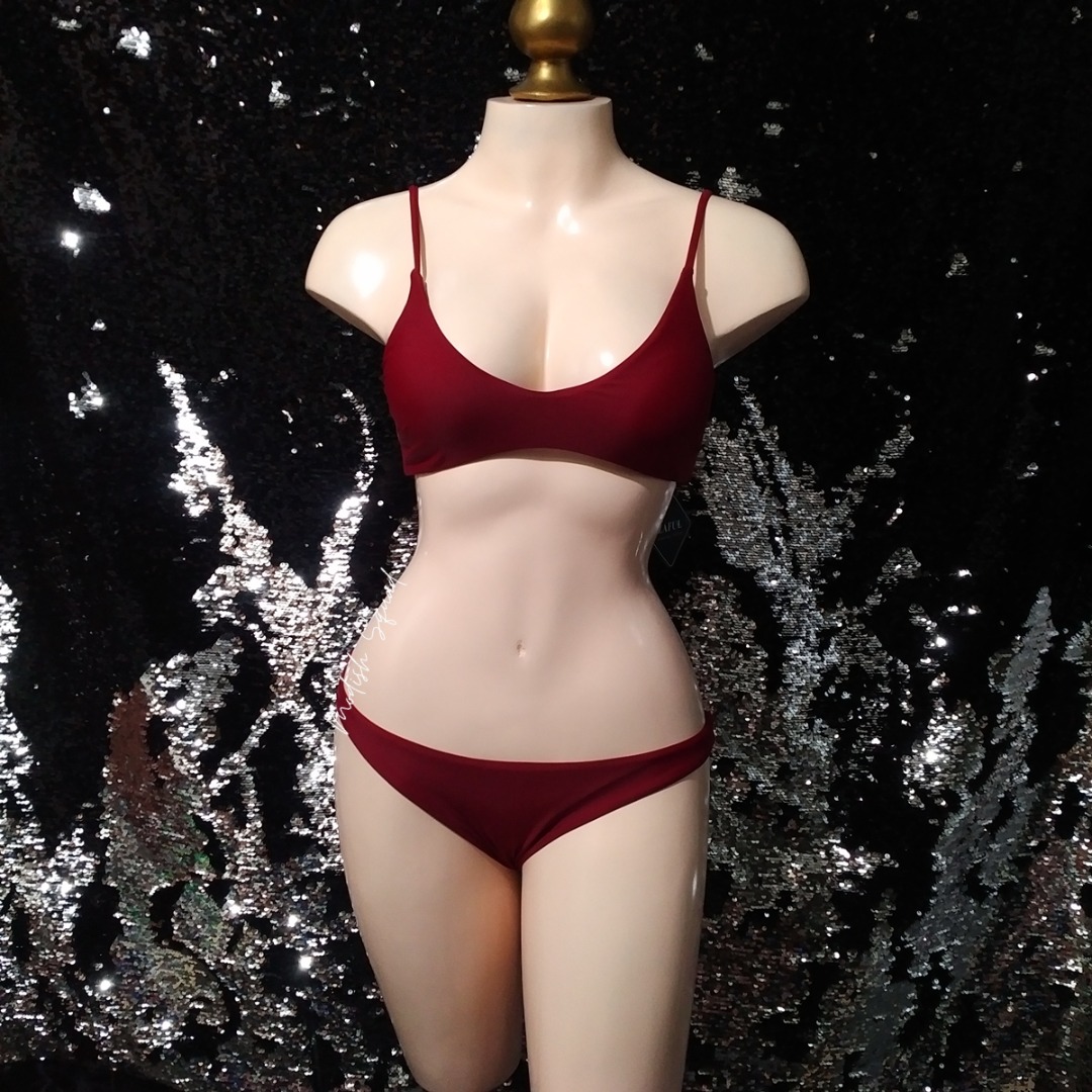 Bnew ZAFUL Bikini ZAFUL Swimsuit 2pc Bikini Burgundy Bikini Wine Red