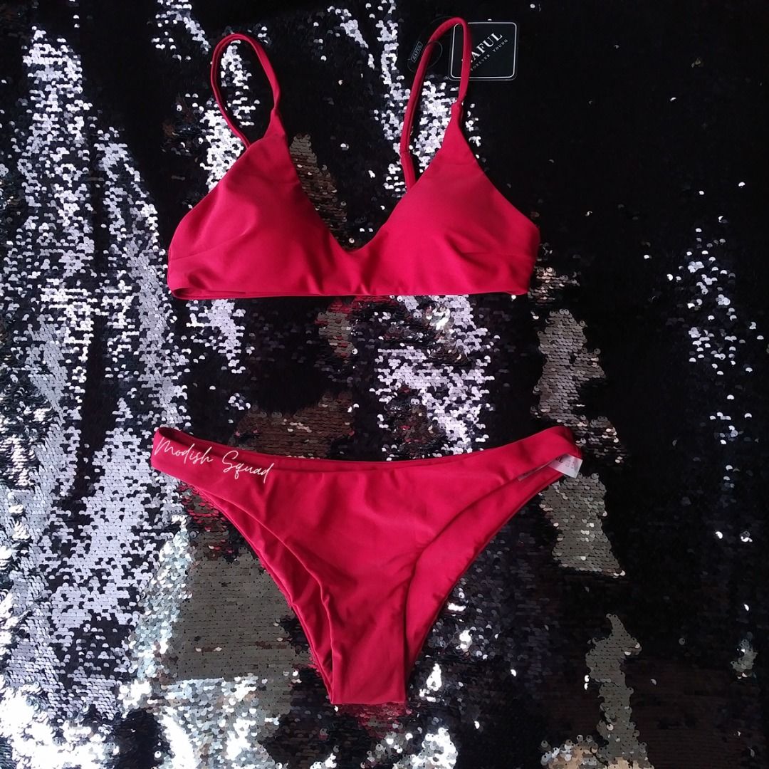 Bnew Zaful Bikini Zaful Swimsuit Pc Bikini Burgundy Bikini Wine Red