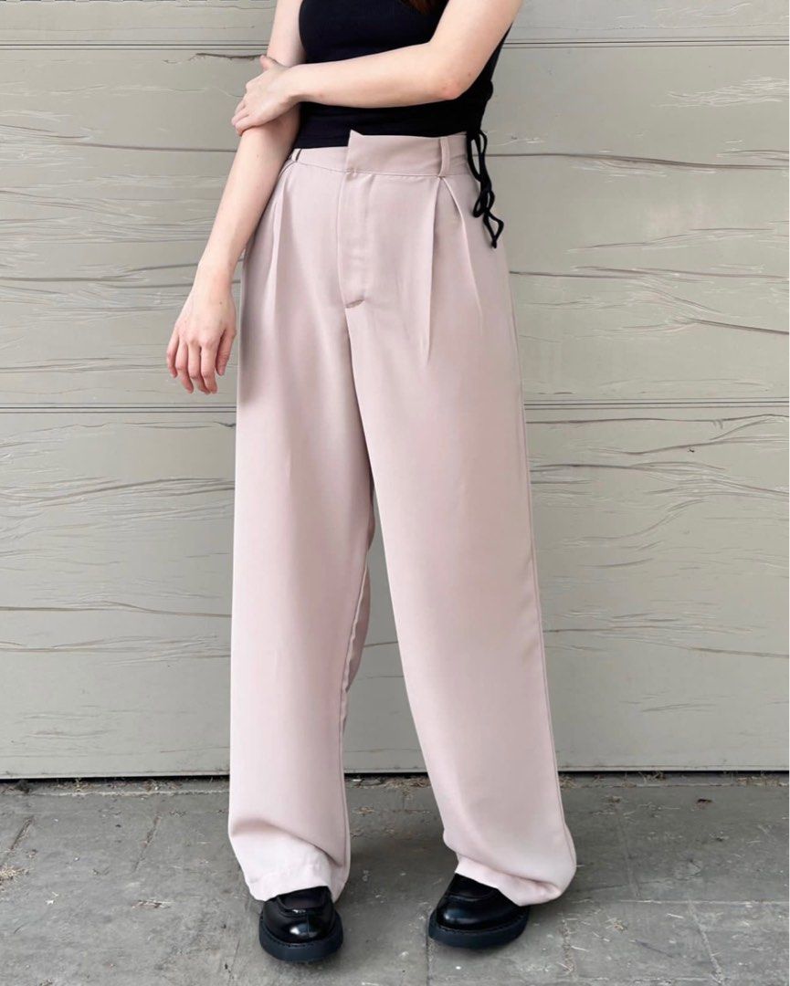 Ariel Nude Pants Fesyen Wanita Pakaian Wanita Bawahan Di Carousell