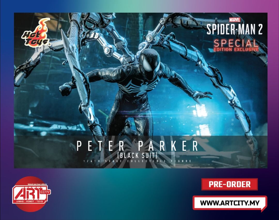 Hot Toys Peter Parker Spiderman Black Suit Th Scale Special Edition Hobbies Toys