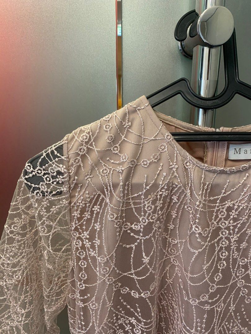 Nude Dress Marlyn Fesyen Wanita Pakaian Wanita Gaun Rok Di Carousell