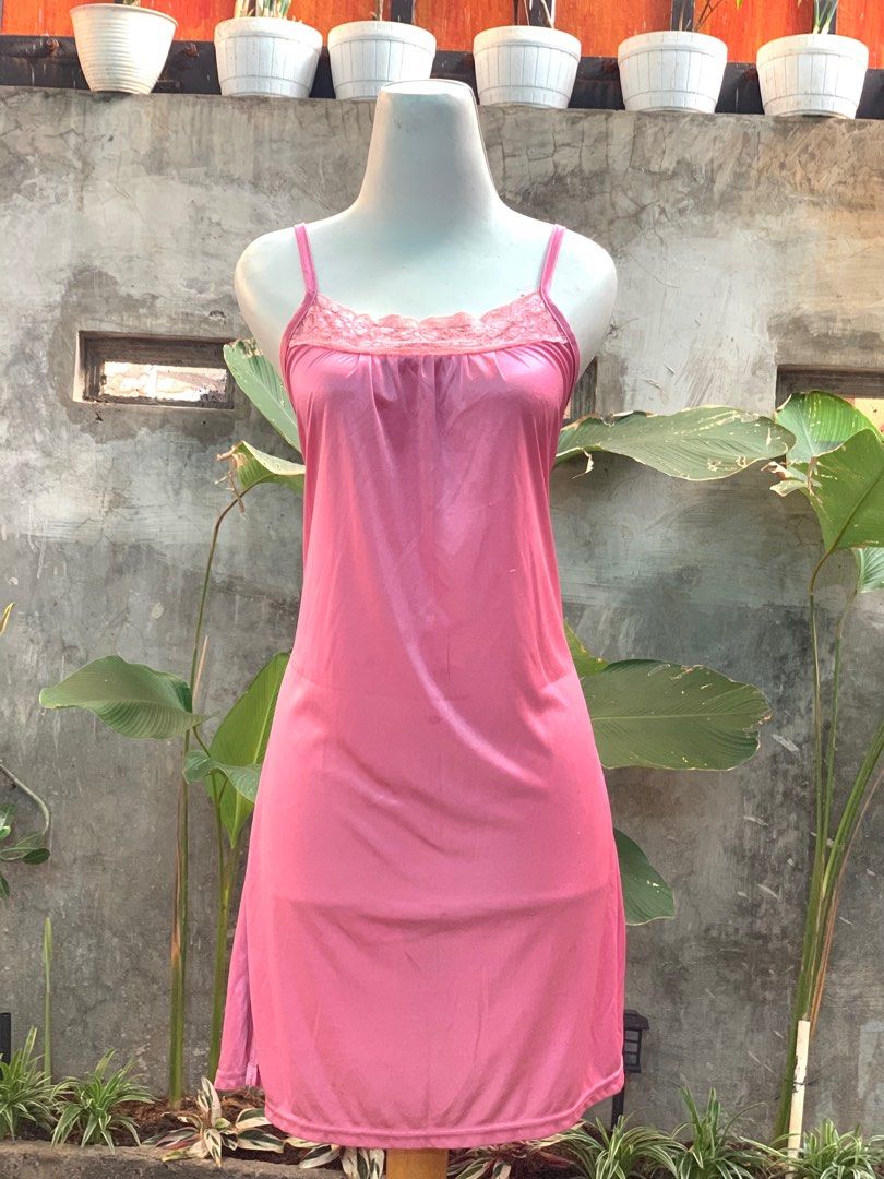 Sleep Dress Pink Lingerie Pink Slip Dress Satin Pink Satin Pink