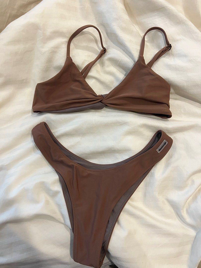 Blackbough Swim Cocoa Brown Bikini Tona Top Maui Bottoms On Carousell