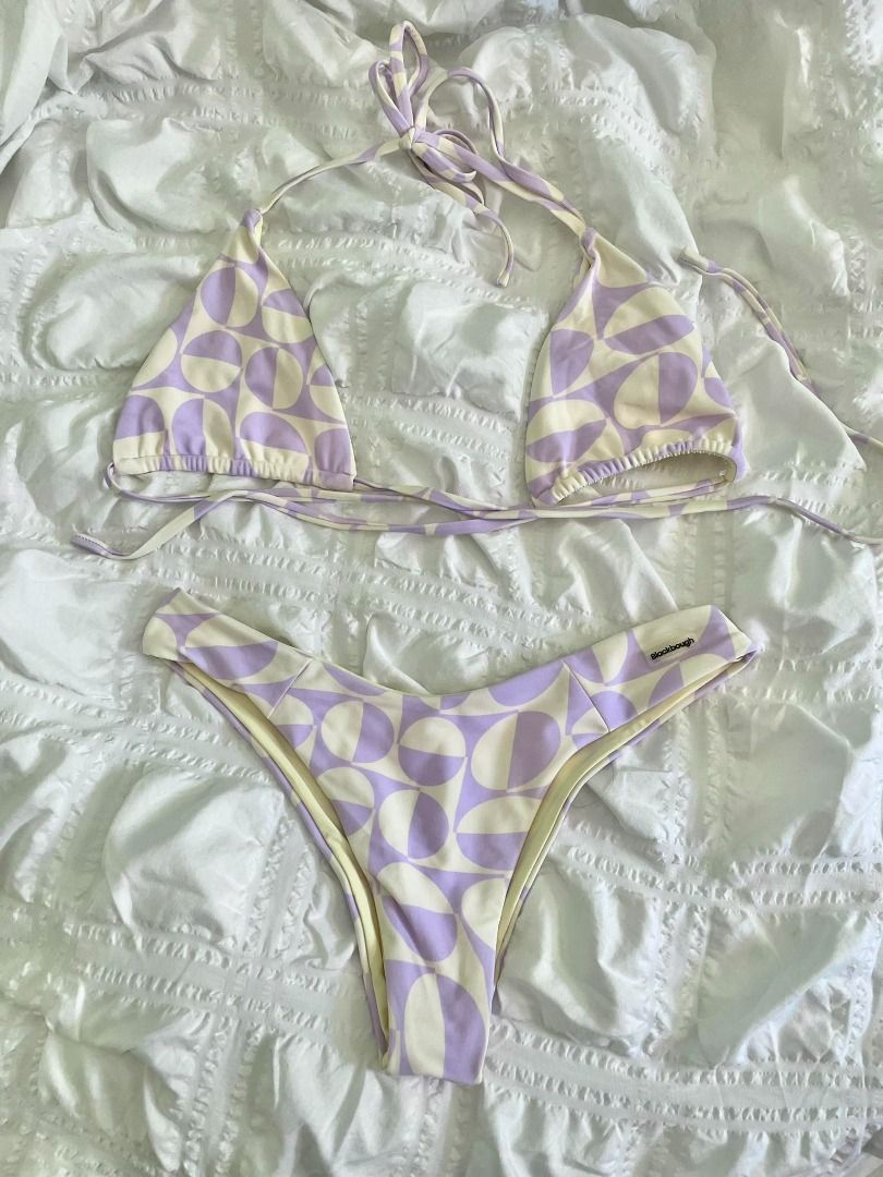 Blackbough Bikini Set Cream And Purple Women S Fashion Swimwear