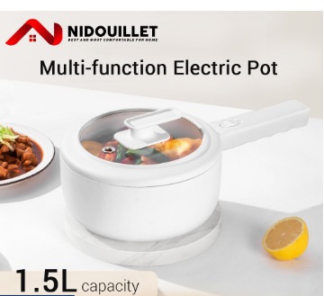 OneTwoFit Electric 1 5L Cooker Multicooker Portable Non Sticky Hot Pot Multifunctional Frying