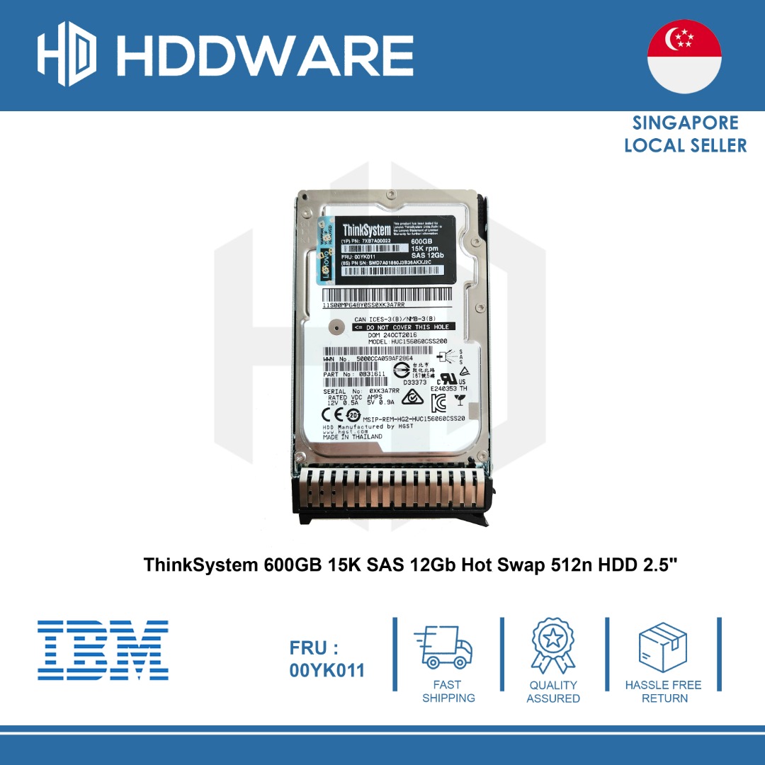 ThinkSystem GB K SAS Gb Hot Swap N HDD XB A YK Computers Tech