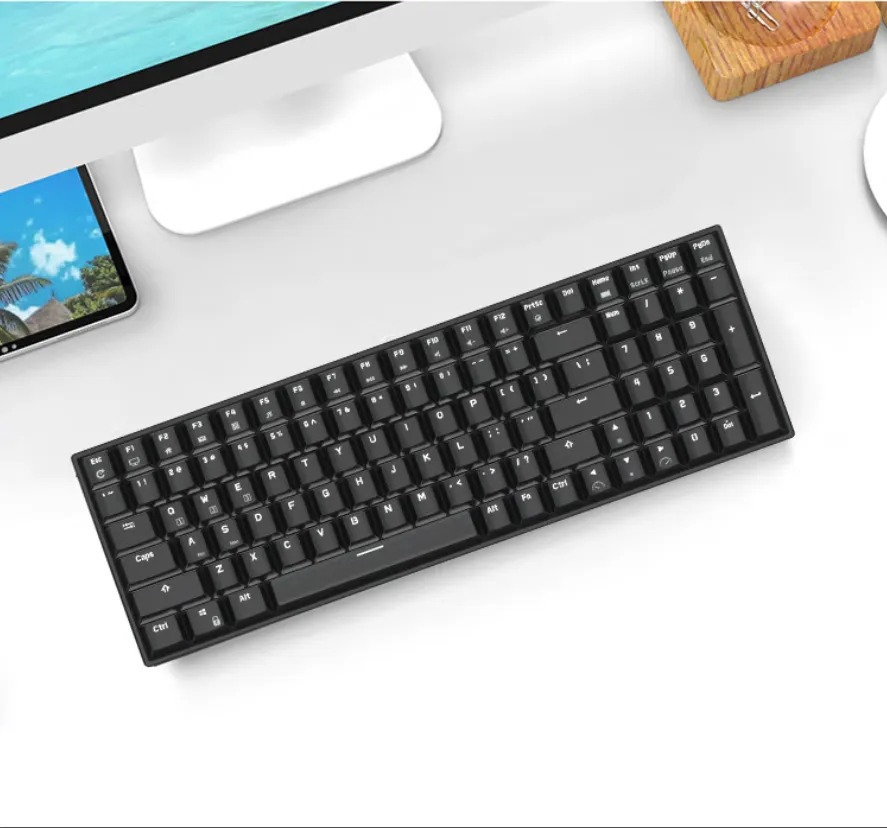 Royal Kludge Rk Keys Hot Swappable White Led Backlit Tri Mode Bluetooth G Wired