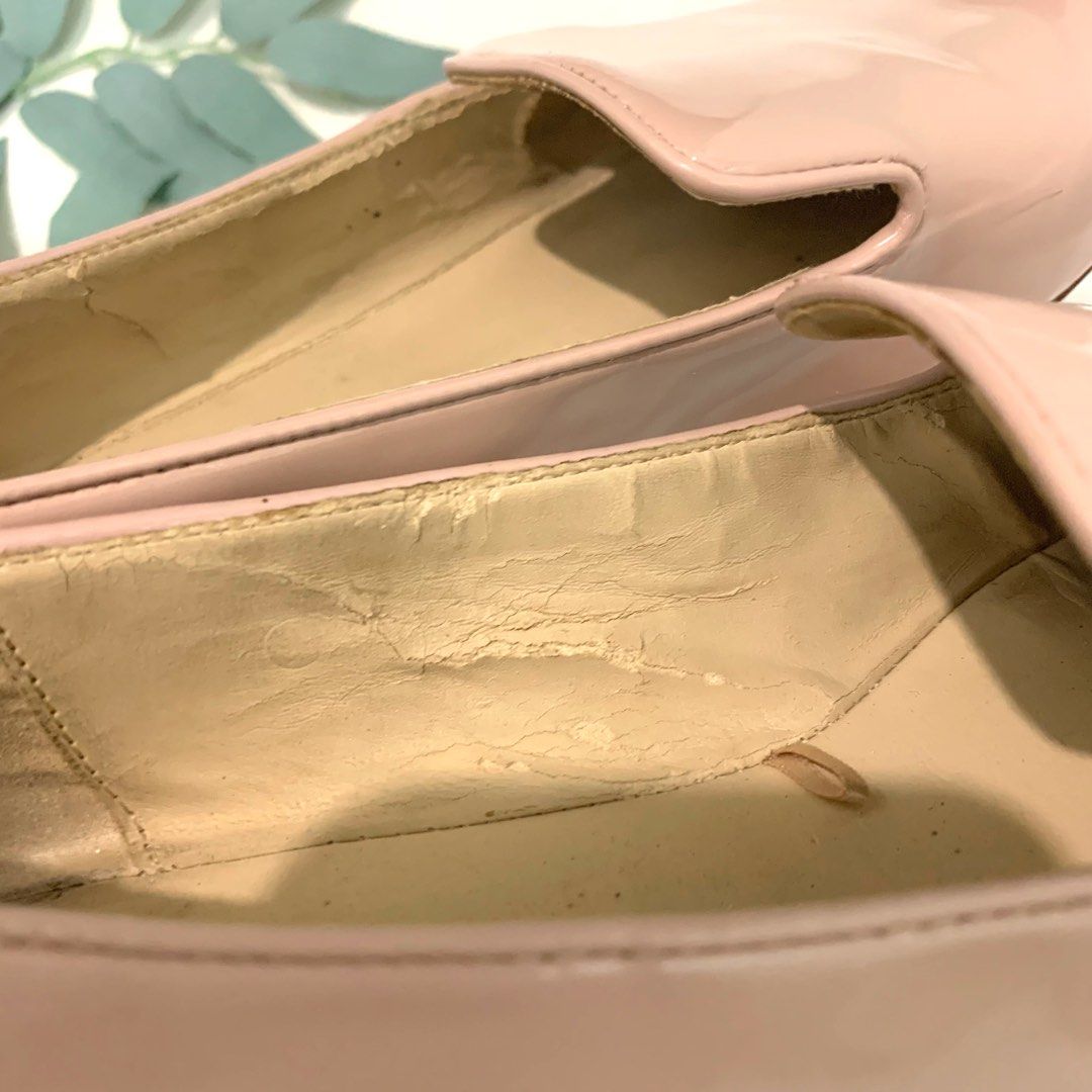 Zara Patent Nude Pointy Flats On Carousell