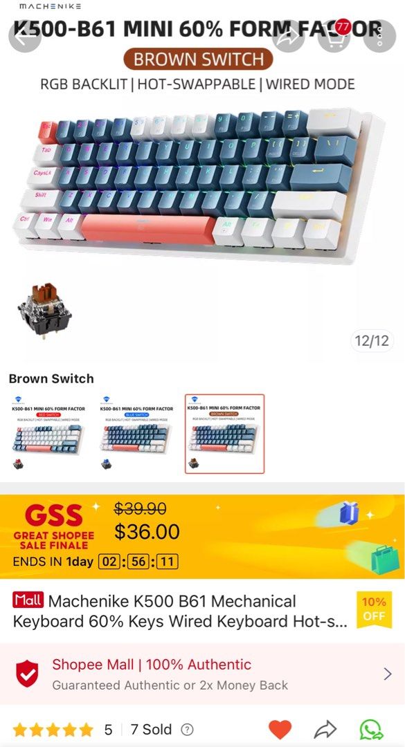 Machenike K B Mechanical Keyboard Keys Wired Keyboard Hot Swappable Rgb Backlit Gaming