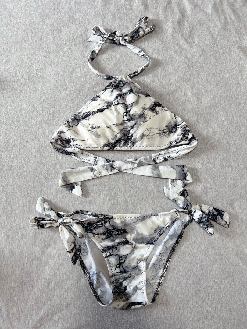 Marble Bikini Set Women S Fashion Swimwear Bikinis Swimsuits On