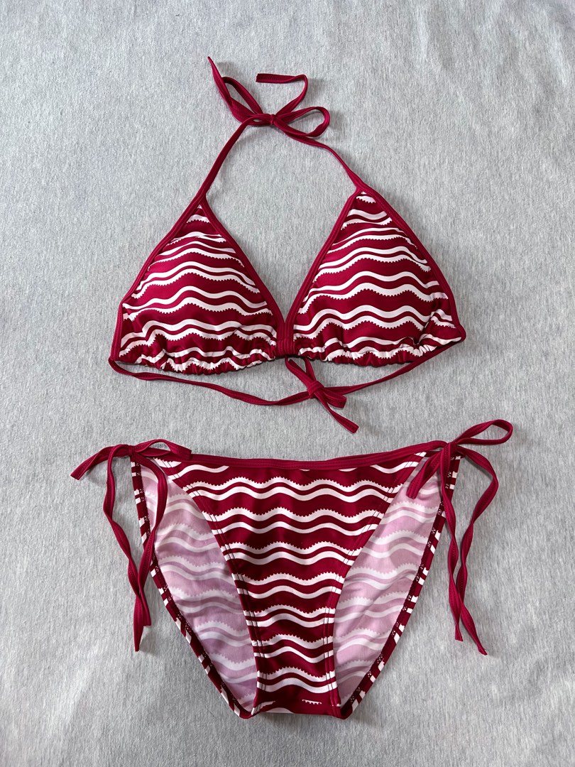 Red Bikini Set Women S Fashion Swimwear Bikinis Swimsuits On Carousell