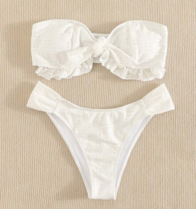 Ruffled Bandeau Bikini Set Women S Fashion Swimwear Bikinis