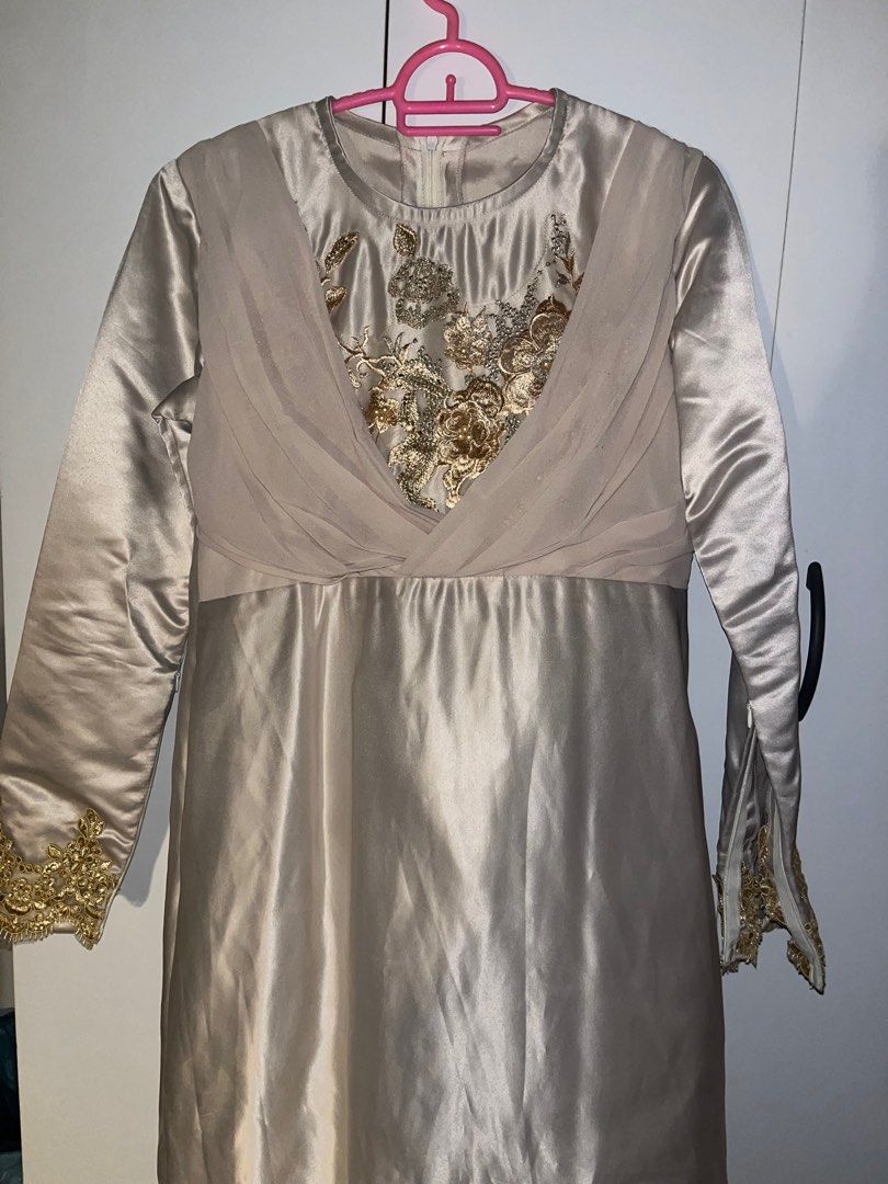 Custom Made Baju Kurung Nude With Lace Women S Fashion Muslimah