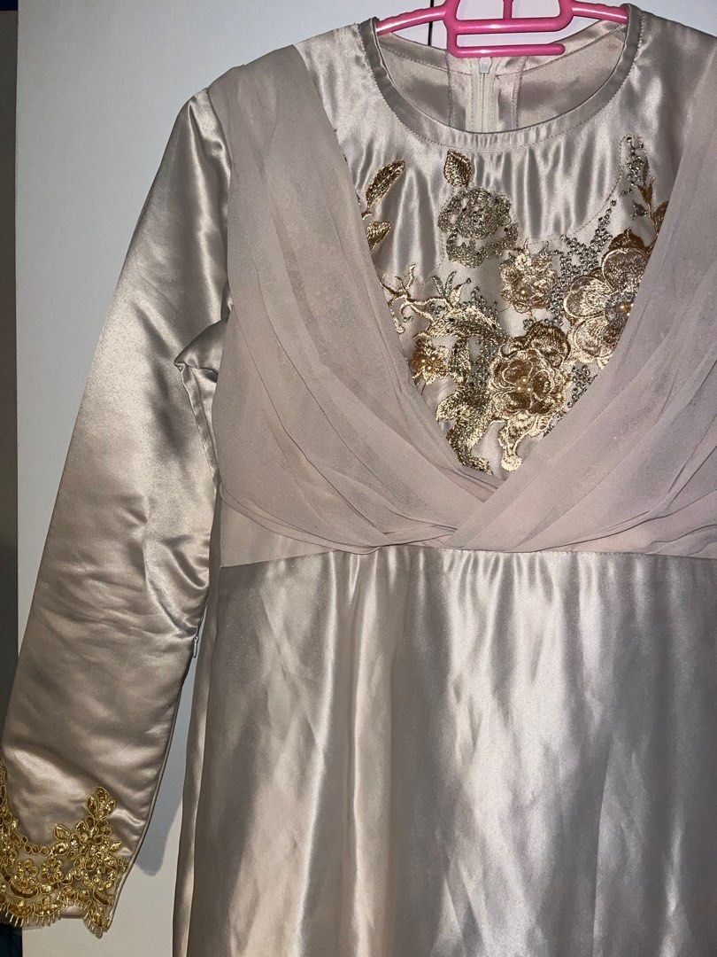Custom Made Baju Kurung Nude With Lace Women S Fashion Muslimah