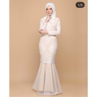 Hijabistahub Kurung Carla Luxe Nude Women S Fashion Muslimah Fashion