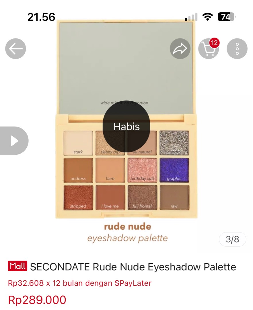 Secondate Eyeshadow Rude Nude Kesehatan Kecantikan Rias Wajah Di