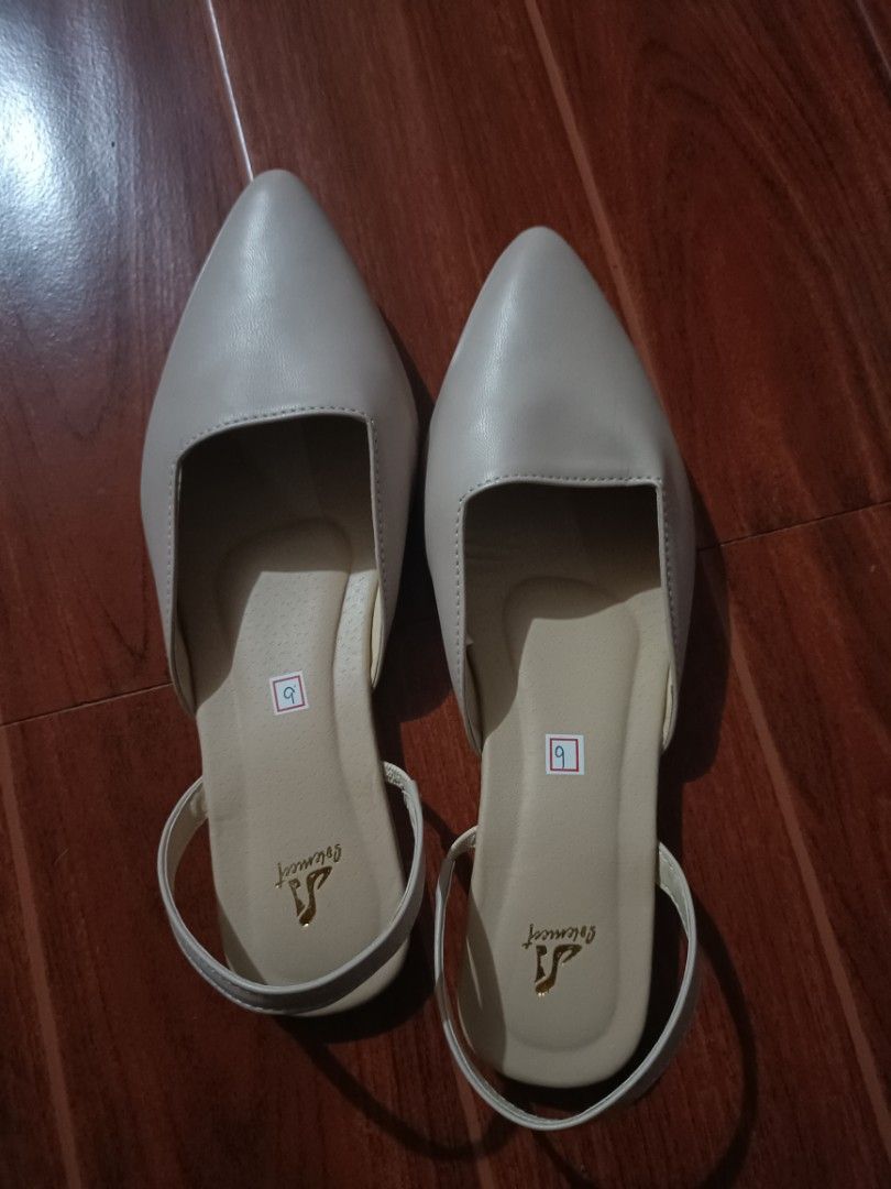 Flat Pointed Leather Shoes Nude On Carousell