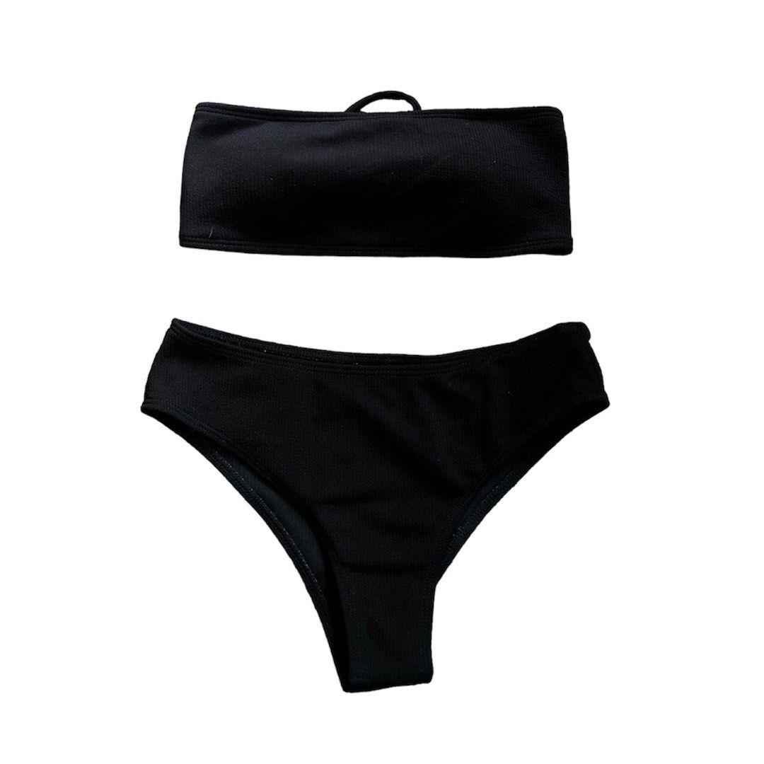 Black Two Piece Tube Top Bikini On Carousell