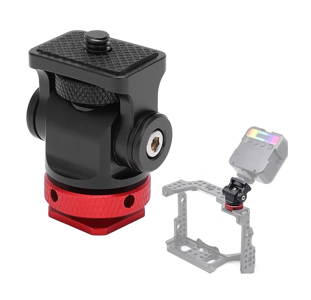 Hot Shoe Mount Adapter Multi Angles Adjustment Rotary Mini Ball Head 1 4 Inch Screw Camera