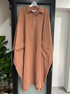 Kaifiyyah Shirt Abaya In Crepe Nude Women S Fashion Muslimah Fashion