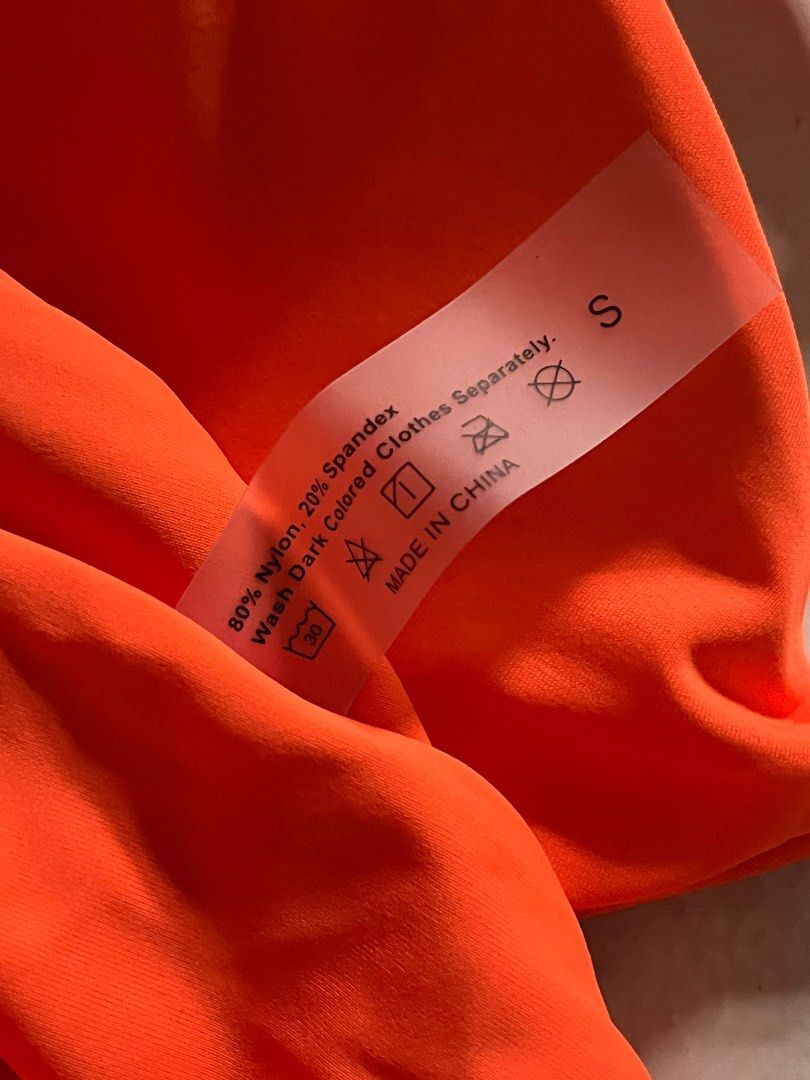 Neon Orange Bikini Set Shein On Carousell