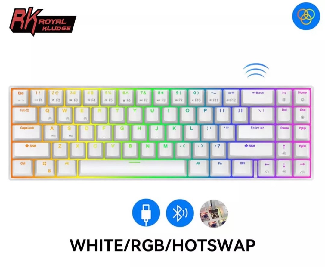 Rk White Hot Swap Red Switch Computers Tech Parts Accessories Computer Keyboard On