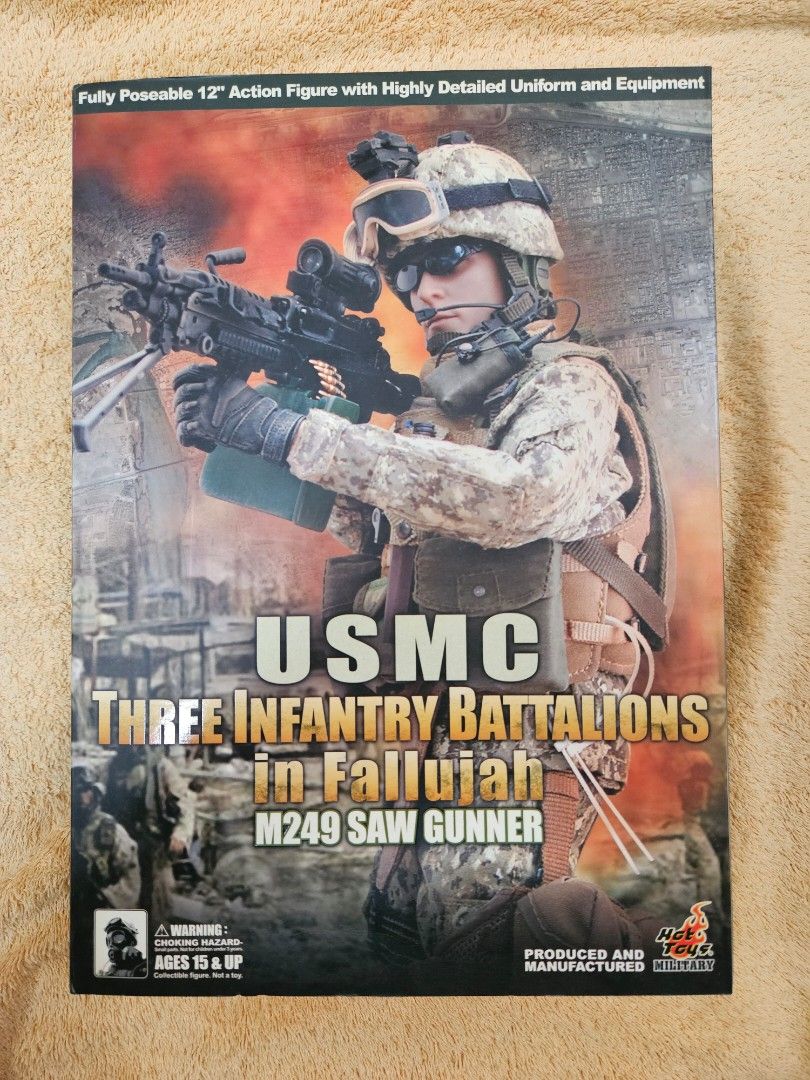 Hot Toys USMC Three Infantry Battalions In Fallujah M SAW Gunner Scale Offer FIXED
