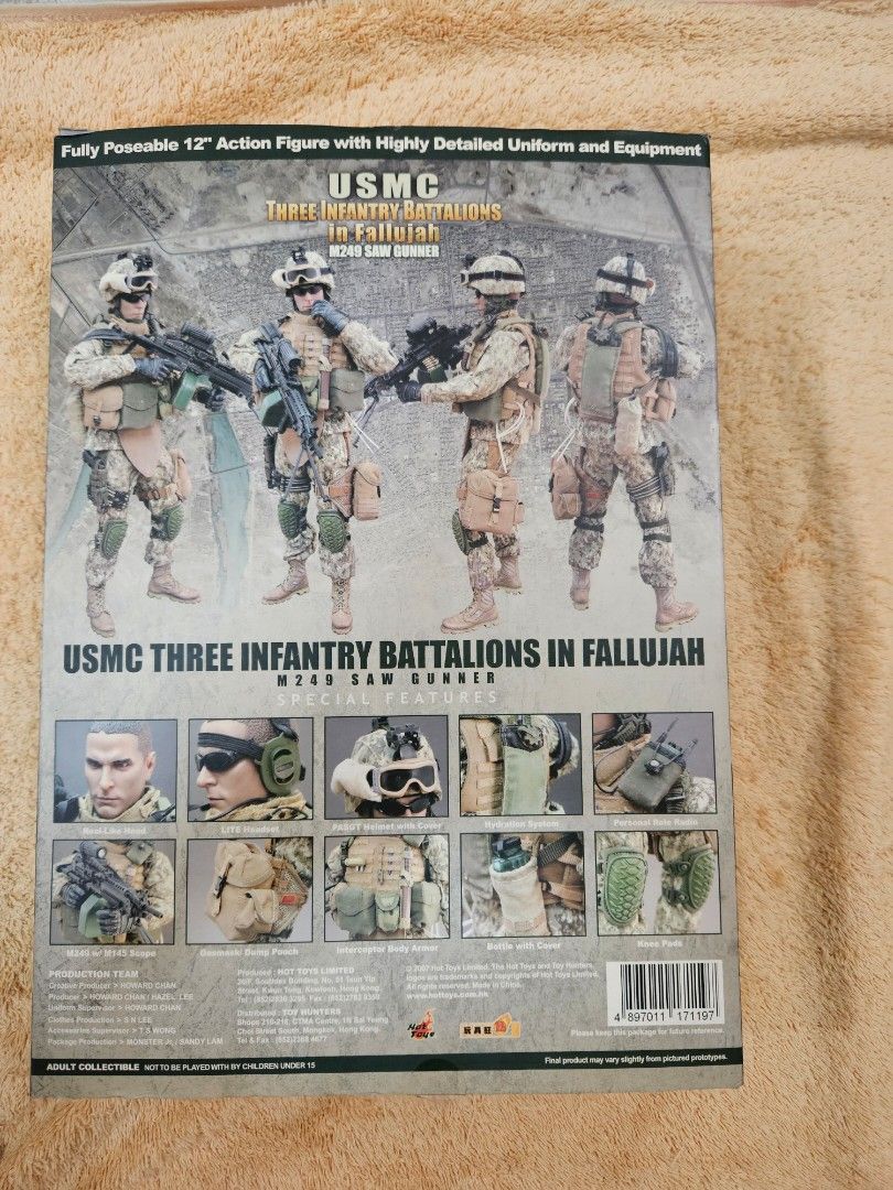 Hot Toys USMC Three Infantry Battalions In Fallujah M249 SAW Gunner 1 6 Scale Offer FIXED