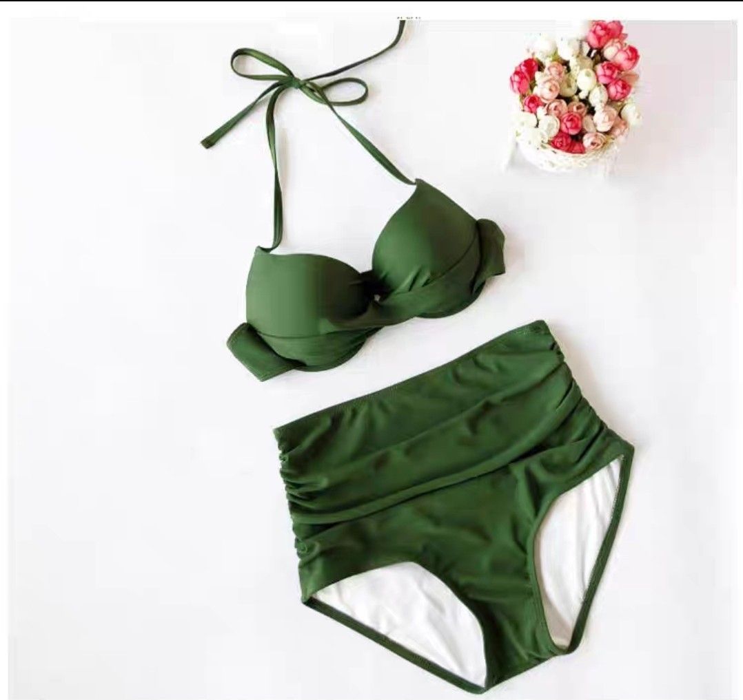 Olive Green Bikini Swim Suit Wear Beach Skirt Wrap Round Women S
