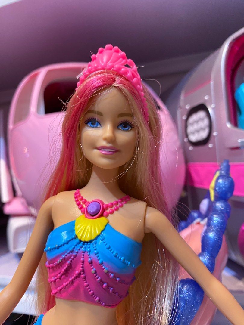 Mattel Barbie Doll Blonde Dreamtopia Rainbow Lights Mermaid With Light Up Tail On Carousell