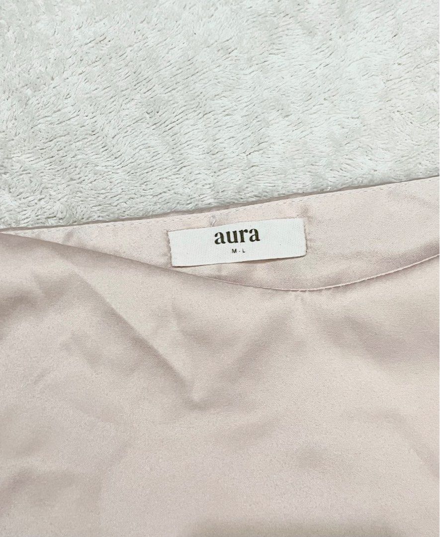 Aura Tanktop Satin Silk Nude Creme Fesyen Wanita Pakaian Wanita