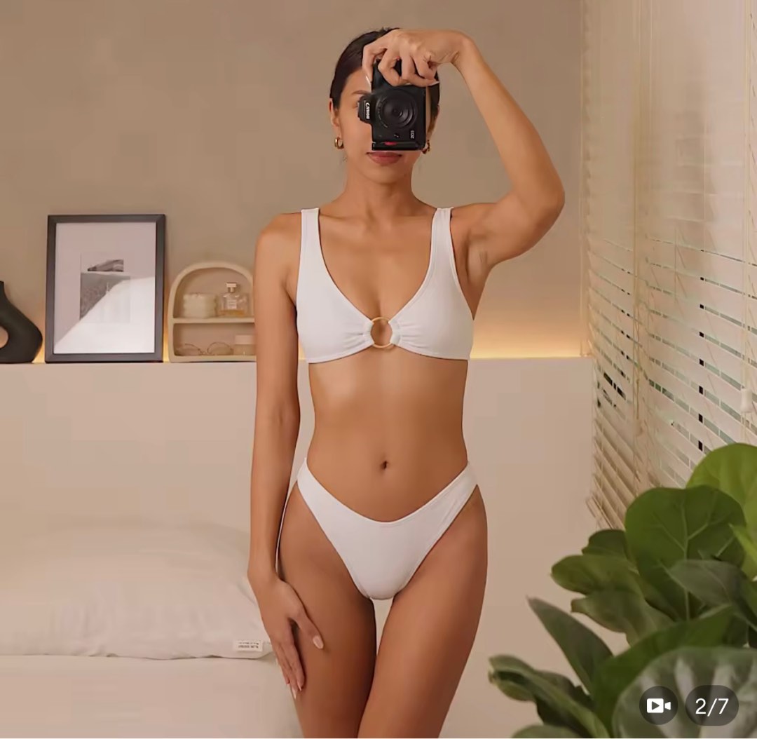 Bnwt Nude Swim White Bikini Set On Carousell